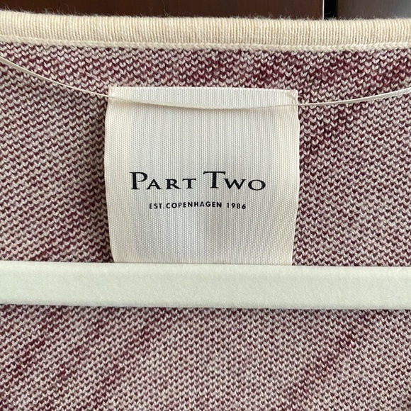 Part Two Oversized Plaid Checkered Cotton Blend V-Neck Sweater - Picture 6 of 7